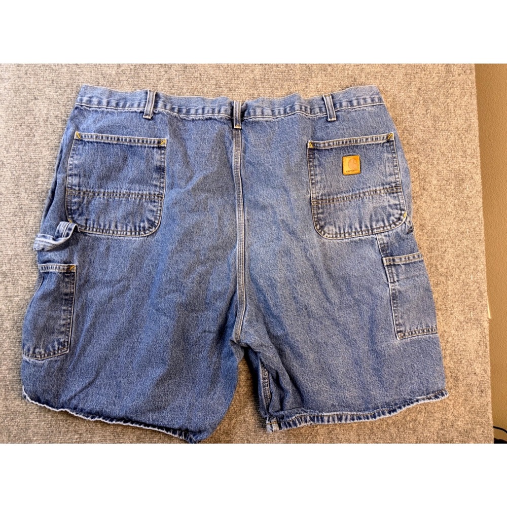 Carhartt Mens 48 Blue Denim Carpenter Shorts B28-DPS Heavyweight Workwear Loose - Picture 7 of 7